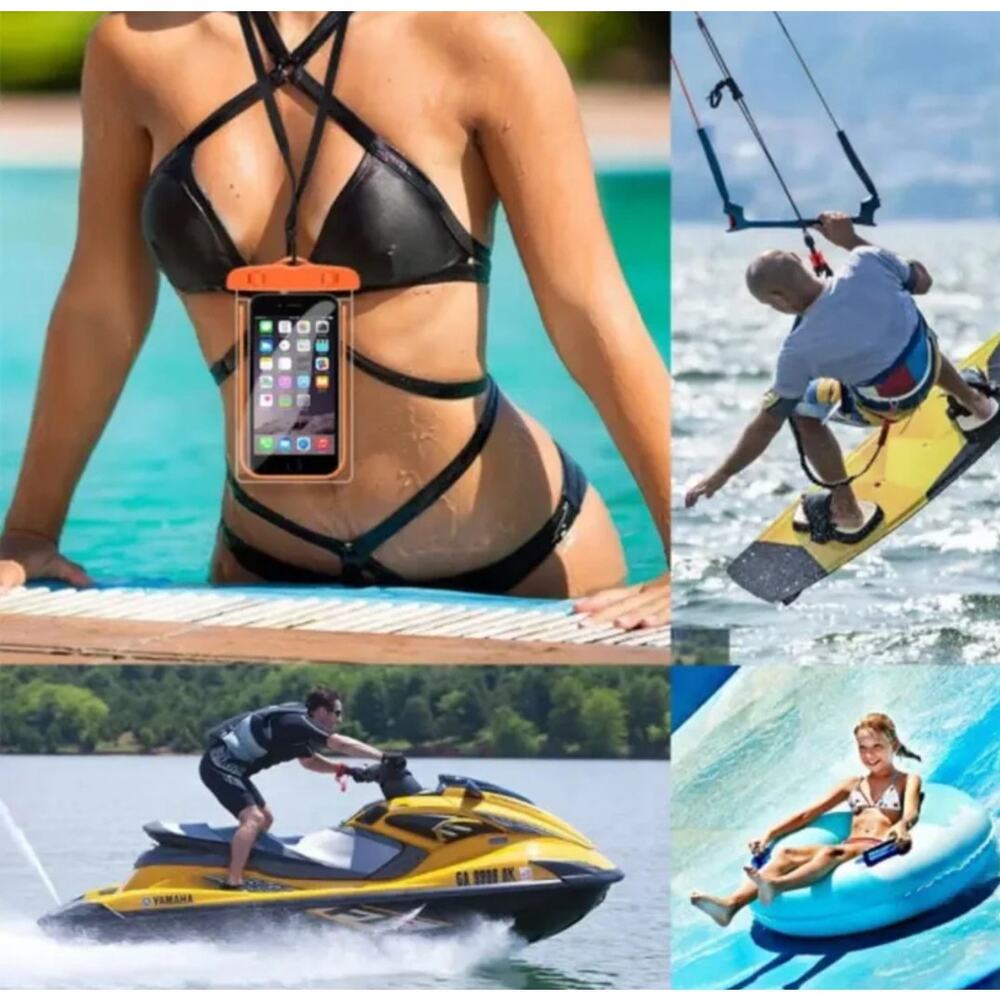 Mobile Phone Dry Bag Pouch Transparent Floating Waterproof Touch Screen ~ 5 Pack - Picture 6 of 6